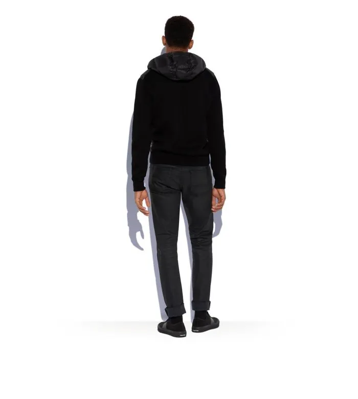 Men Outerwear Tom Ford Nylon Down Cashmere Blend Hooded Blouson Black