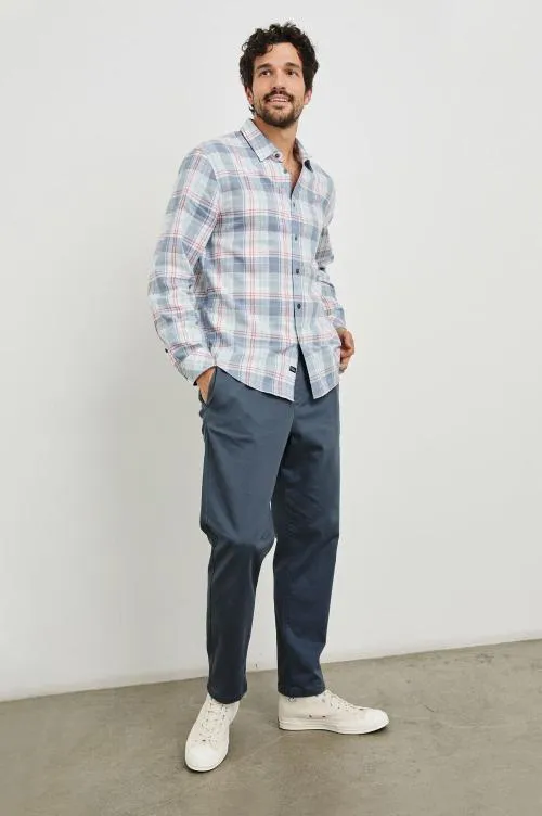 Men Rails Shirts Clyde Shirt Legacy Blue Crimson Men Rails Shirts Clyde Shirt Legacy Blue Crimson