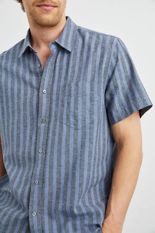 Men Rails Shirts Wilder Shirt Marine Sapphire Stripe Men Rails Shirts Wilder Shirt Marine Sapphire Stripe