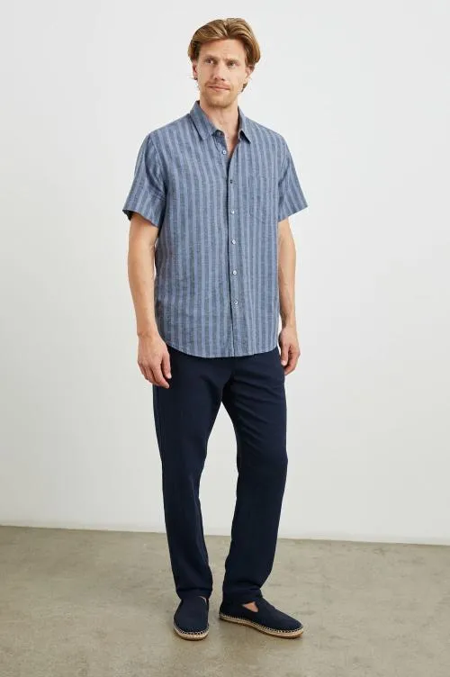 Men Rails Shirts Wilder Shirt Marine Sapphire Stripe Men Rails Shirts Wilder Shirt Marine Sapphire Stripe