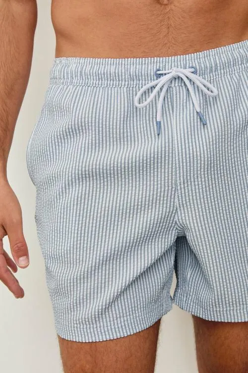 Men Rails Shorts and Swim La Brea Swim Short Blue White Seersucker Men Rails Shorts and Swim La Brea Swim Short Blue White Seersucker
