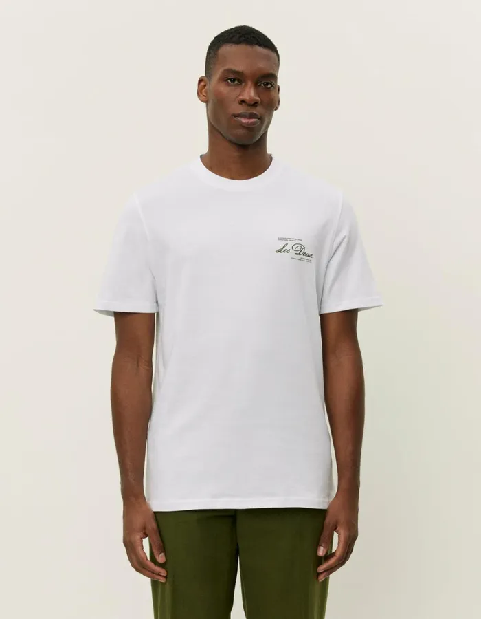 Men Scandinavian TShirt 8211 WhiteChive Green Les Deux Tshirts