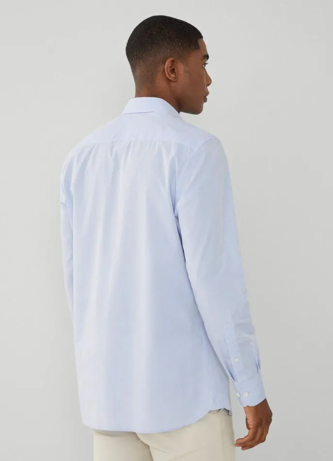 Men Shirts Hackett London Classic Fit Poplin Shirt Blue