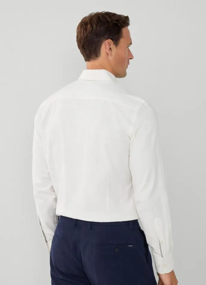 Men Shirts Hackett London Slim Fit Herringbone Shirt White