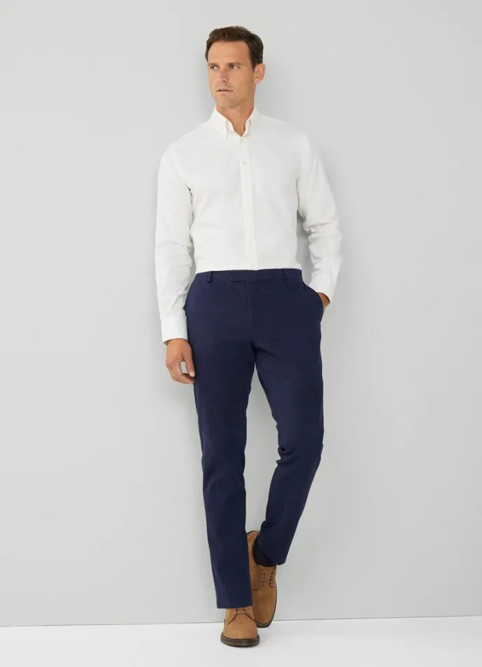Men Shirts Hackett London Slim Fit Herringbone Shirt White