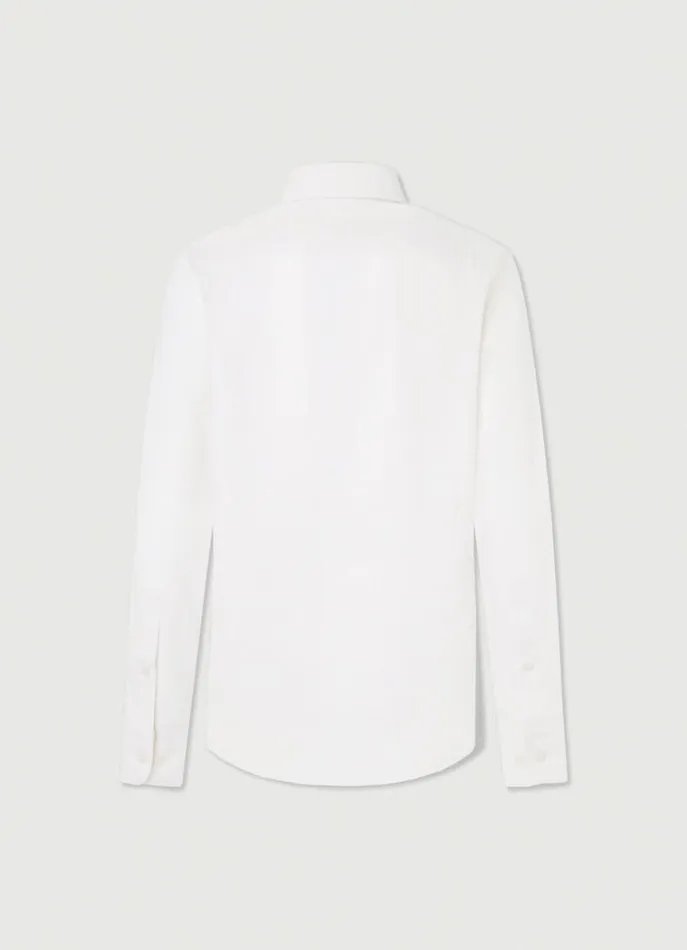 Men Shirts Hackett London Slim Fit Herringbone Shirt White