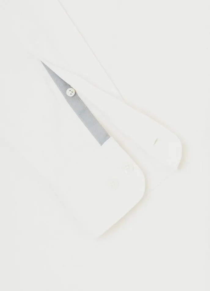 Men Shirts Hackett London Slim Fit Herringbone Shirt White