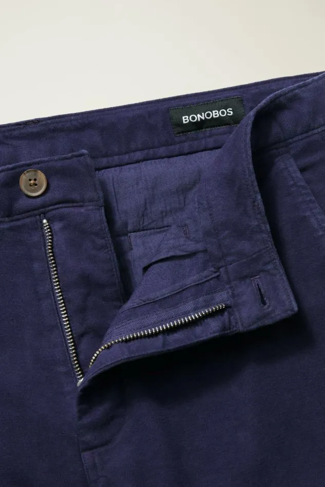 Men Stretch Italian Moleskin Trouser Maritime Blue Bonobos Dress Pants