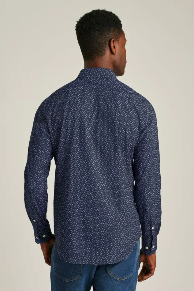 Men Tech Button Down Shirt Blue Gull Lake Geo Bonobos Business Casual Shirts