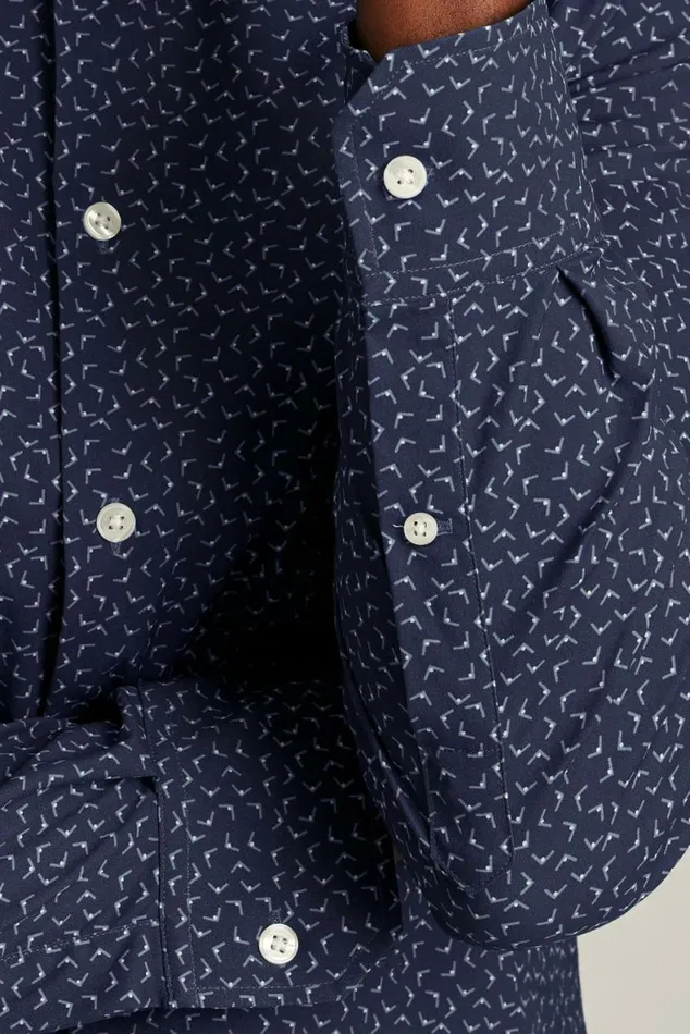 Men Tech Button Down Shirt Blue Gull Lake Geo Bonobos Business Casual Shirts