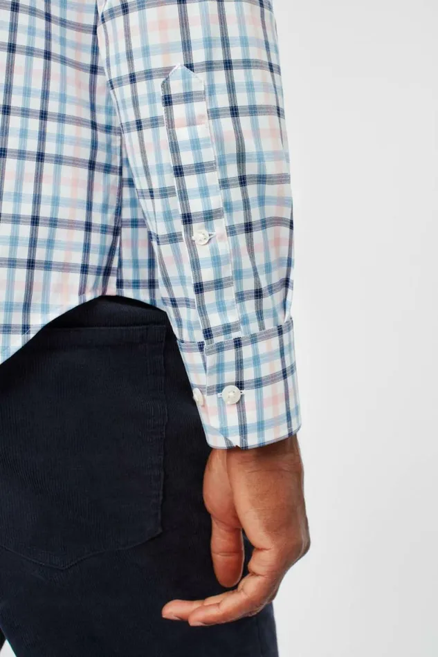 Men Tech Button Down Shirt Blue Penhook Check Bonobos Business Casual Shirts