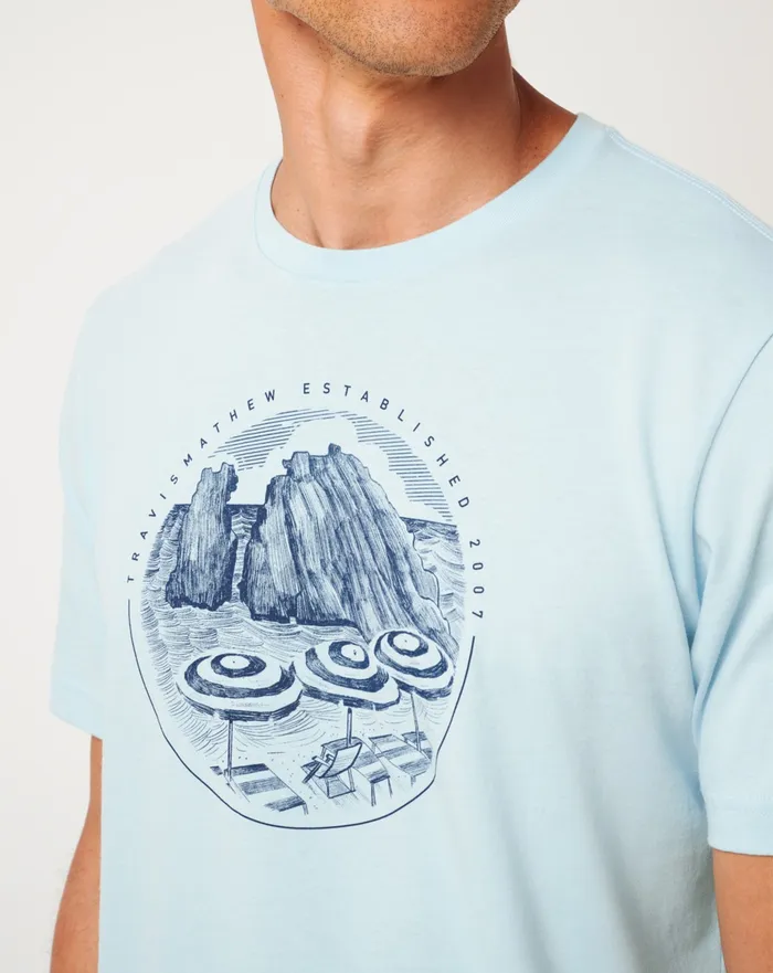 Men Tees TravisMathew INTERNATIONAL TRAVEL TEE Cory Blue