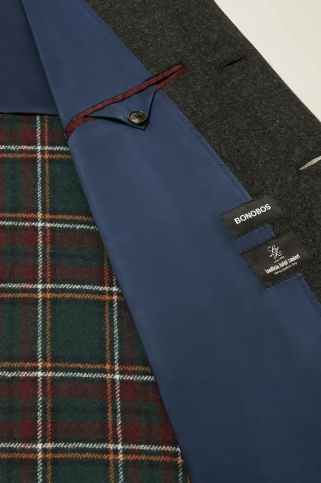 Men The Italian Wool Car Coat Charcoal Bonobos Jackets and Coats