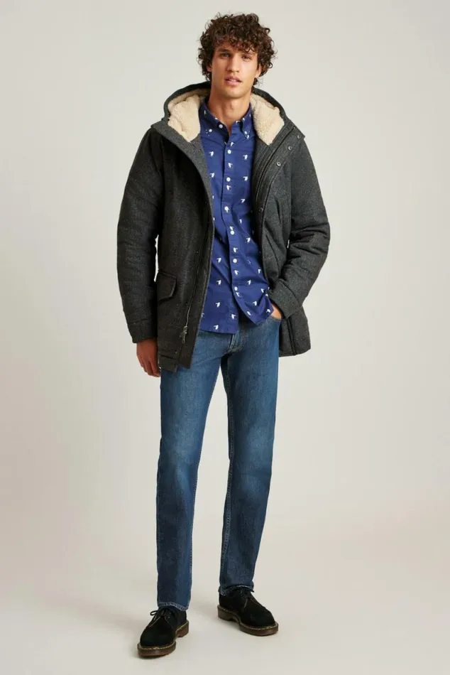 Men The Italian Wool Expedition Parka Heathered Grey Bonobos Jackets and Coats