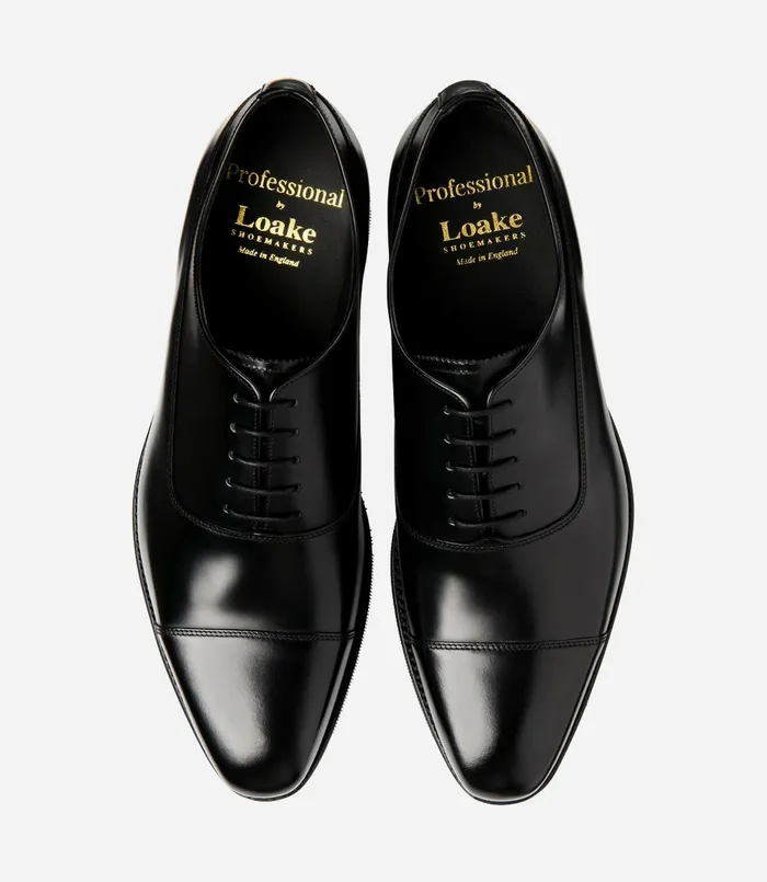 Men Truman Black Toe Caps Loake