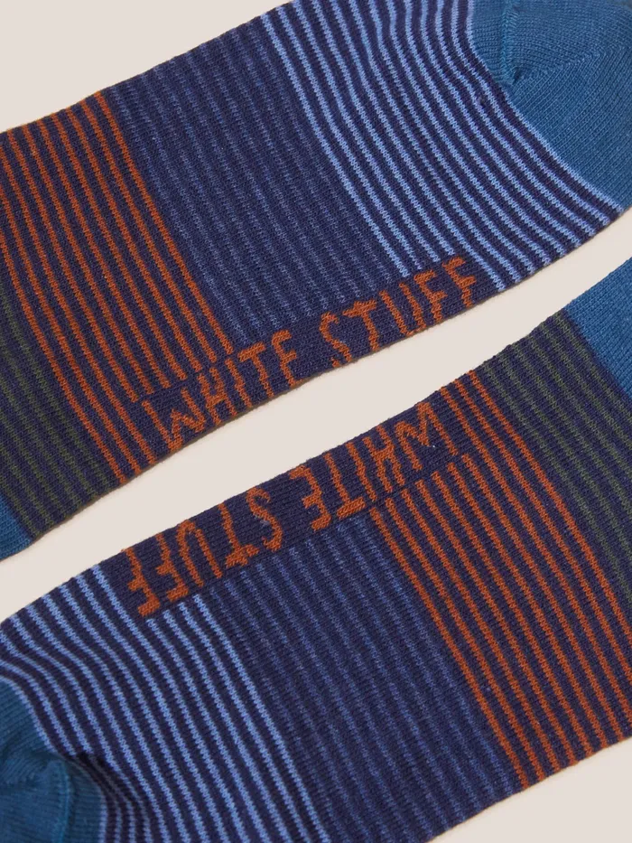 Men White Stuff Accessories Multi Stripe Trainer Socks