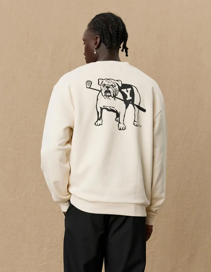 Men Yale Bulldog Sweatshirt 8211 Ivory Les Deux HoodiesSweatshirts