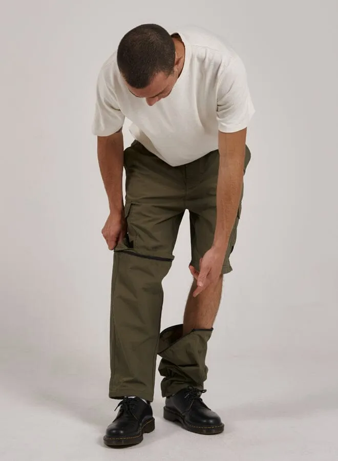 Mens Big Slacker High Standards Zip Off Cargo Pant Aloe Thrills Pants