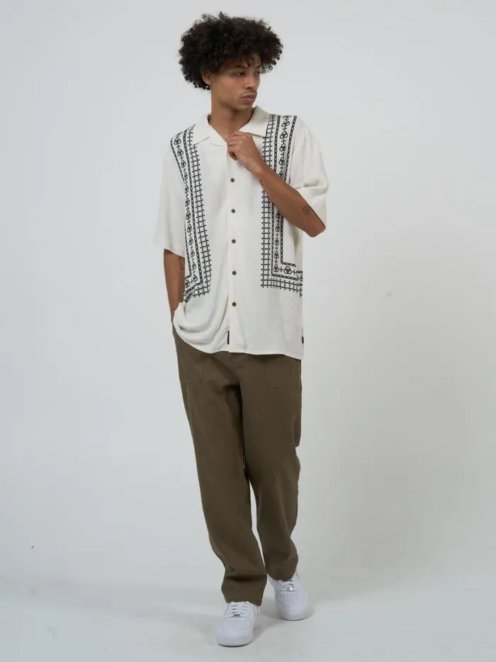 Mens In Order And Disorder Bowling Shirt Heritage White Thrills Shirts