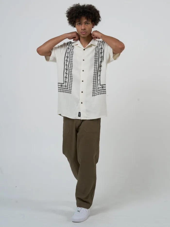 Mens In Order And Disorder Bowling Shirt Heritage White Thrills Shirts