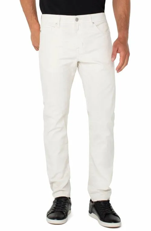 Mens Jeans Liverpool Los Angeles Kingston Modern Straight Peached Colored Twill Stone