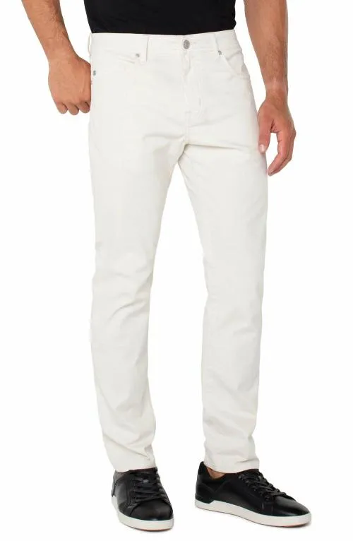 Mens Jeans Liverpool Los Angeles Kingston Modern Straight Peached Colored Twill Stone