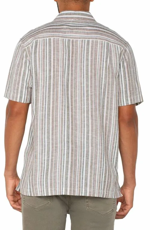 Mens Shirts Liverpool Los Angeles Button Up Short Sleeve Shirt Sage Multi