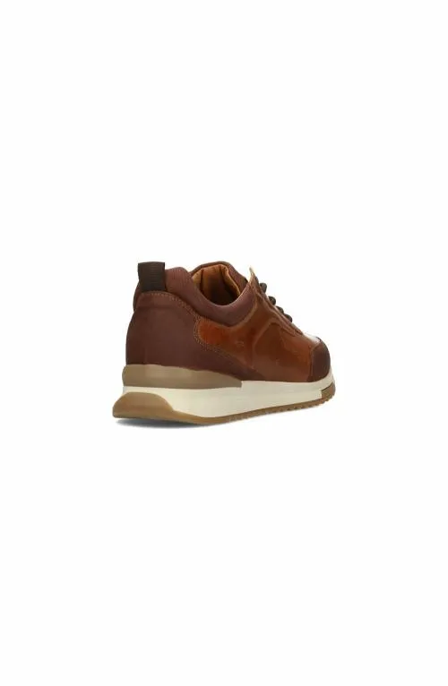 Mens Sneakers Liverpool Los Angeles Bennet Leather Textured Sneaker Cognac
