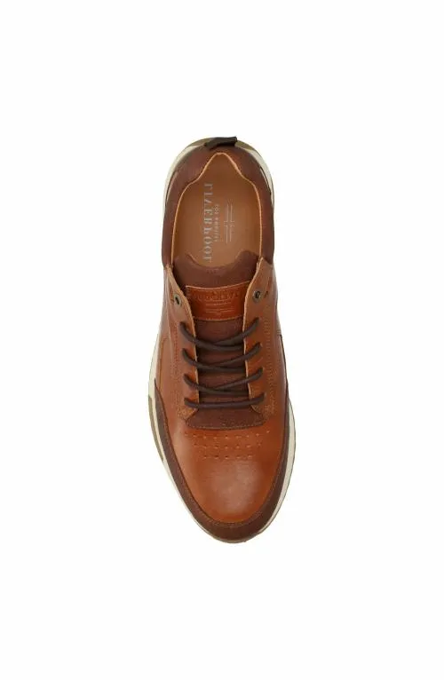 Mens Sneakers Liverpool Los Angeles Bennet Leather Textured Sneaker Cognac