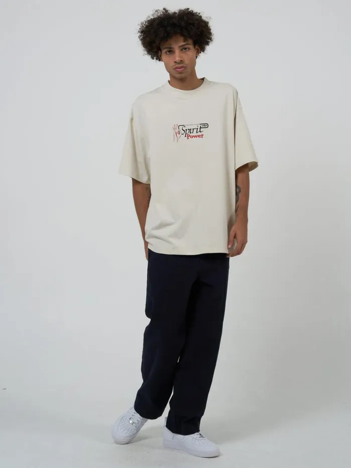Mens Spirit Portal Box Fit Oversize Tee Heritage White Thrills Tees and Tank Tops