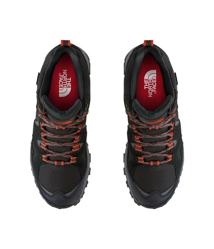 Mens Trail Edge Mid WP Asphalt Greypicante Red The North Face Sneakers