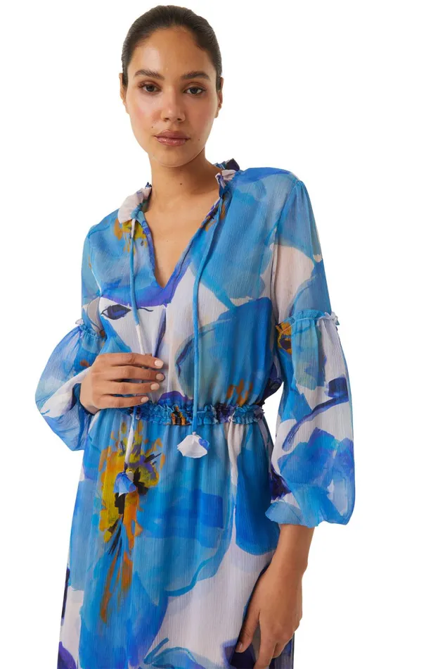 MISA Los Angeles AMATA DRESS Blue Poppy Women Dresses