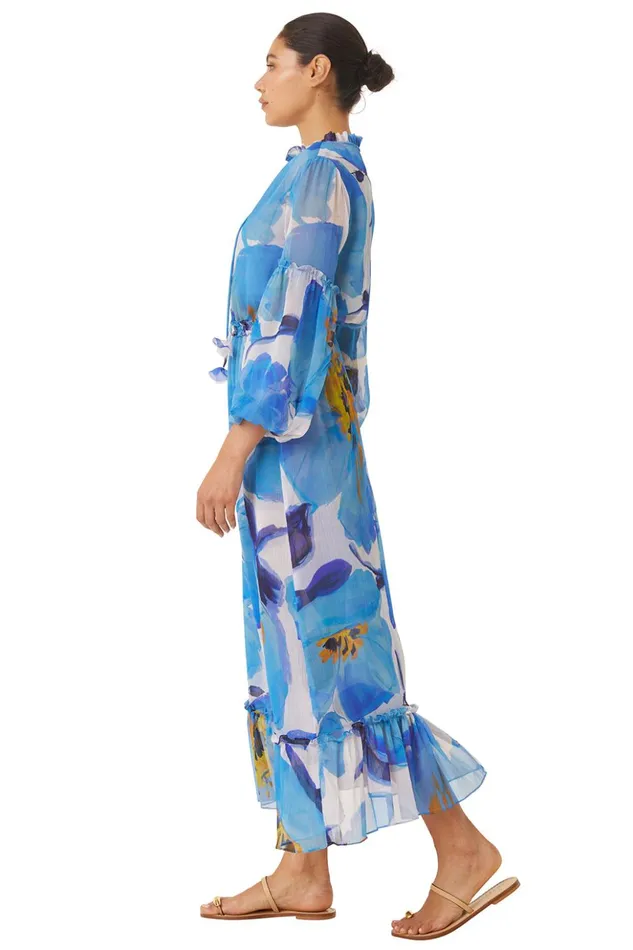 MISA Los Angeles AMATA DRESS Blue Poppy Women Dresses