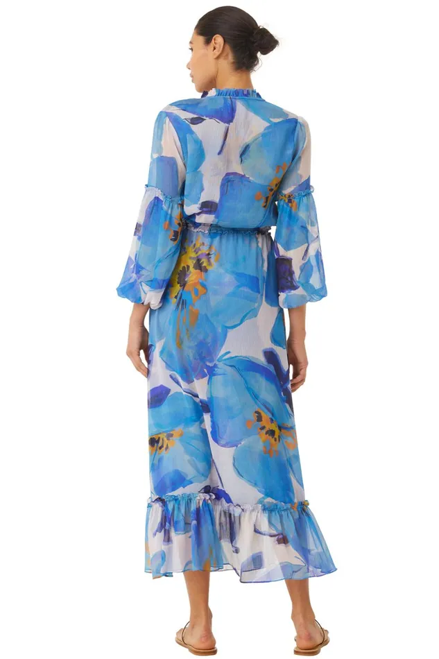 MISA Los Angeles AMATA DRESS Blue Poppy Women Dresses