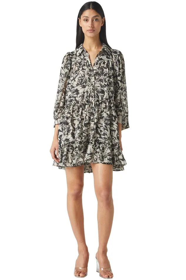 MISA Los Angeles MITA DRESS Tonal Abstract Women Dresses