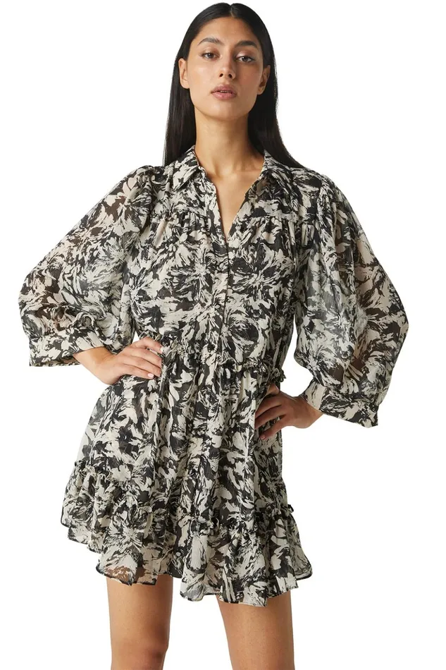 MISA Los Angeles MITA DRESS Tonal Abstract Women Dresses