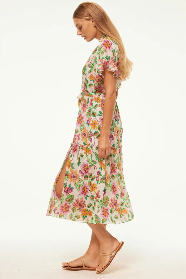 MISA Los Angeles RANJANA DRESS Flora Exotica Chiffon Women Dresses