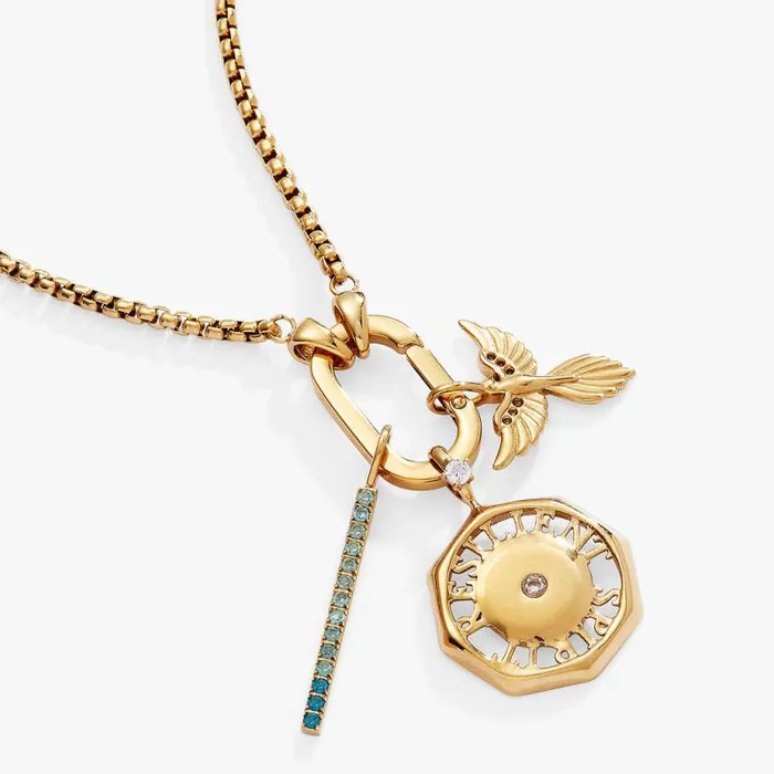 Necklaces Women Alex And Ani Resilience Trio Interchangeable Charm Necklace Stainless Steel Gold