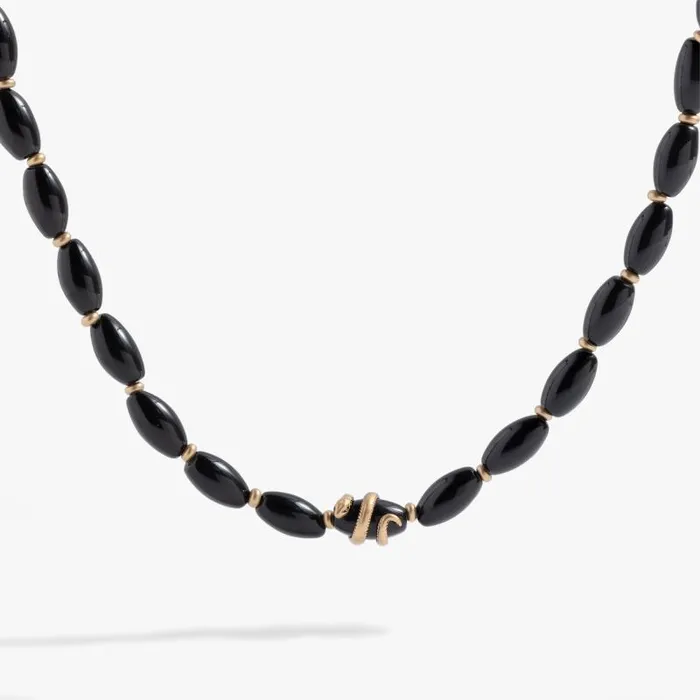 Necklaces Women Alex And Ani Untamed Beaded Snake Necklace 16034 Antique Gold