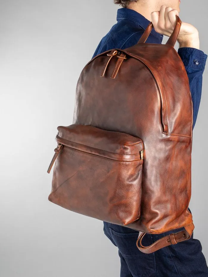 Officine Creative Backpacks OC PACK Moro 25 Brown Leather Backpack 8211 WomenMen