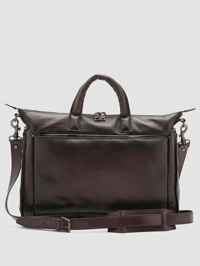 Officine Creative Bags HELMET 33 Ebony Brown Leather Bag 8211 Men