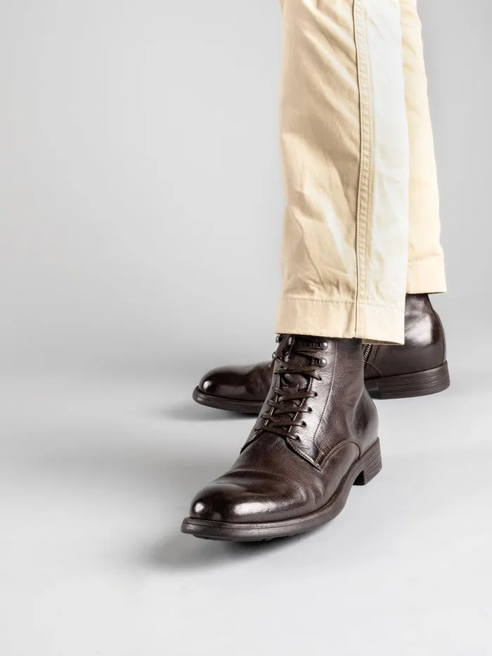 Officine Creative Boots and Ankle Boots CHRONICLE 004 Ebano Brown Leather Ankle Boots 8211 Men Officine Creative Boots and Ankle Boots CHRONICLE 004 Ebano Brown Leather Ankle Boots 8211 Men