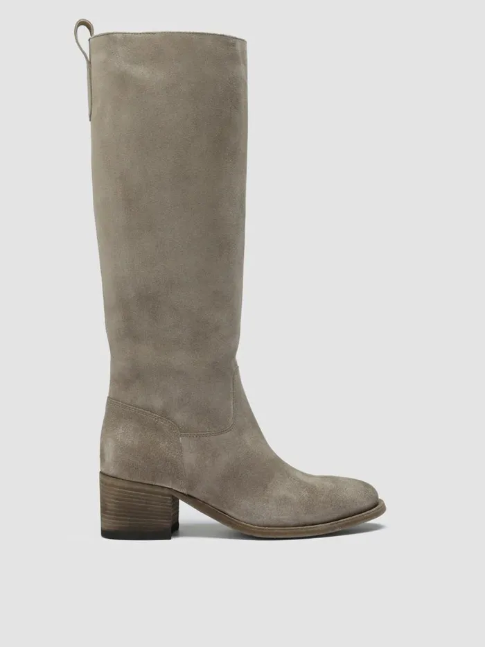 Officine Creative Boots and Booties DENNER 116 Quarzo Grey Suede Zip Boots 8211 Women