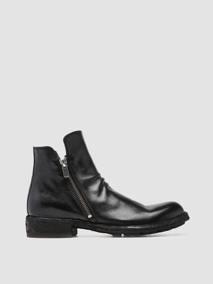Officine Creative Boots and Booties LEGRAND 200 Nero Black Zipped Leather Booties 8211 Women