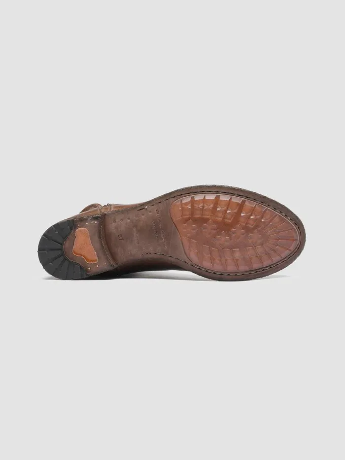 Officine Creative Boots and Booties LEXIKON 097 Cigar Brown Leather And Shearling Ankle Boots 8211 Women