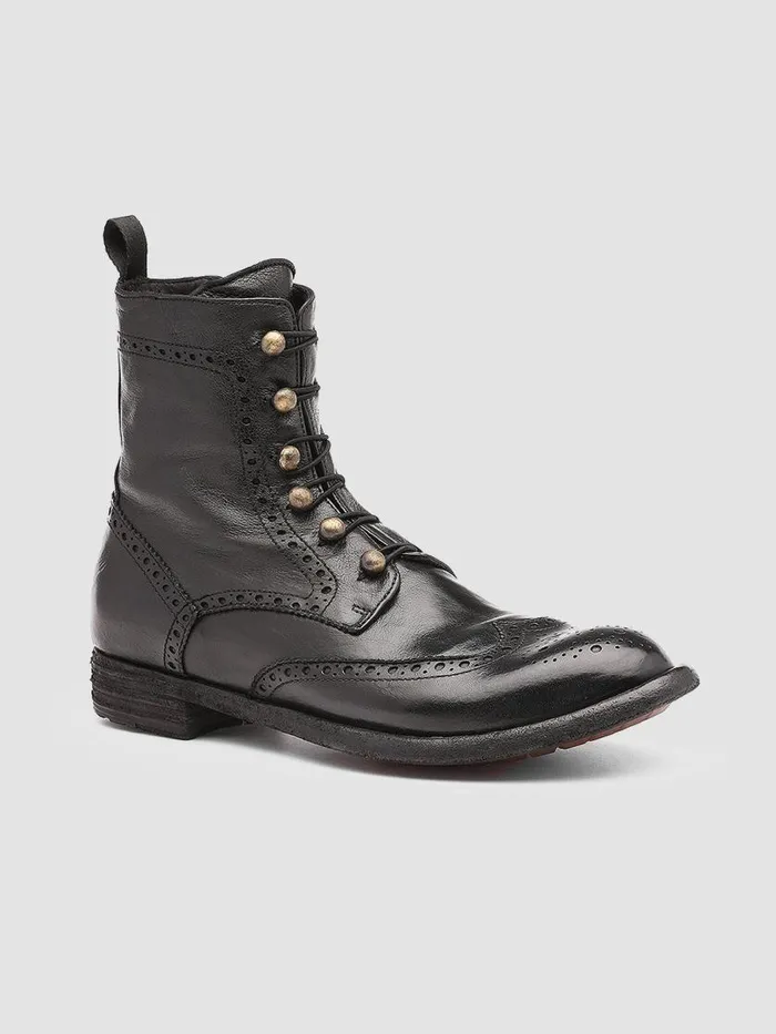 Officine Creative Boots and Booties LEXIKON 131 Nero Black Leather Boots 8211 Women