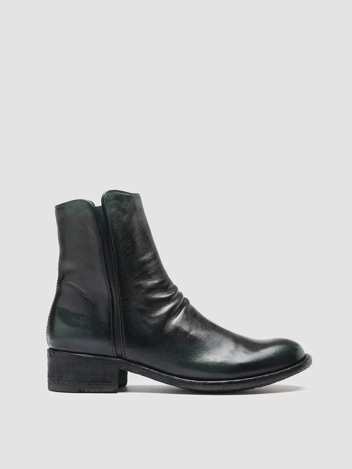 Officine Creative Boots and Booties LISON 034 BouteilleSupernero Green Leather Ankle Boots 8211 Women