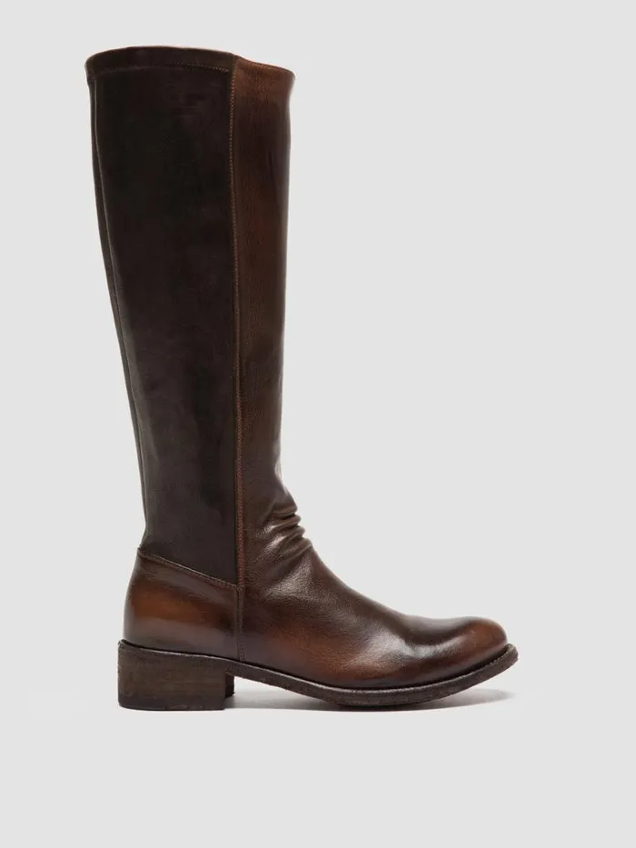 Officine Creative Boots and Booties LISON 035 CaffMoro Brown Leather Zip Boots 8211 Women