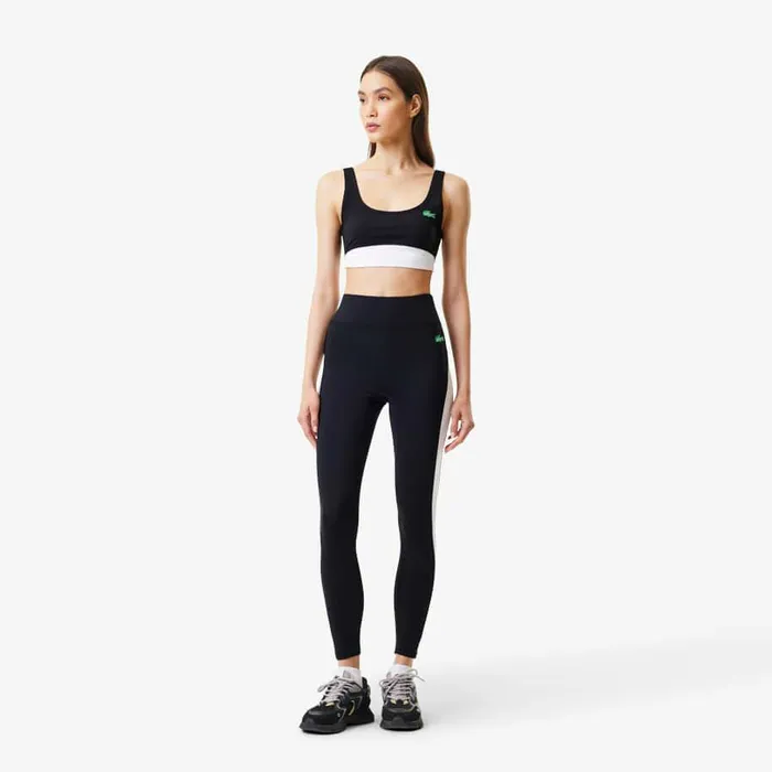 Pants and Leggings Women Lacoste Women039s Lacoste X Bandier All Motion Colorblock Leggings Black 031