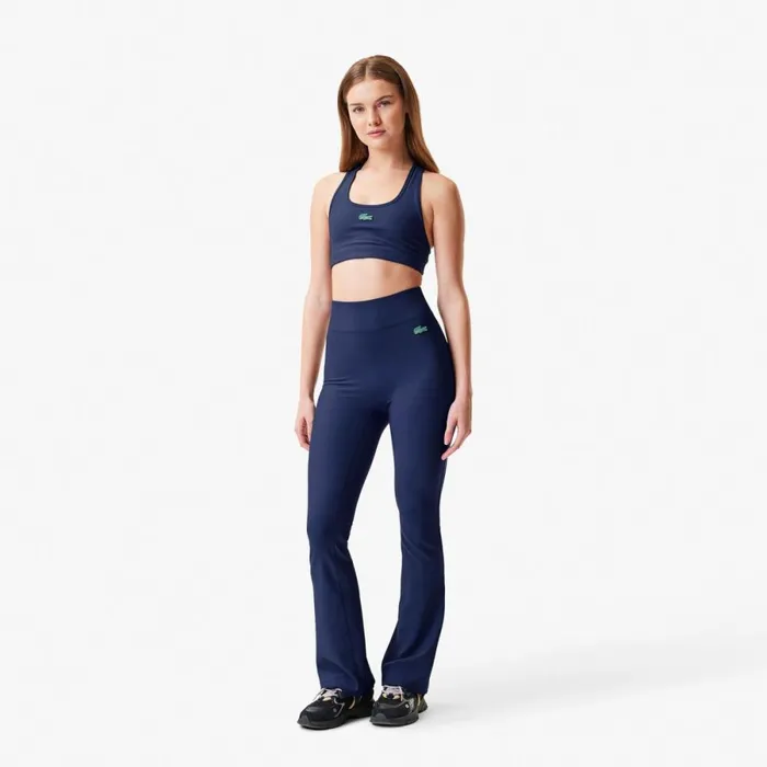 Pants and Leggings Women Lacoste Women039s Lacoste X Bandier Ribbed Flare Pants Navy Blue 166